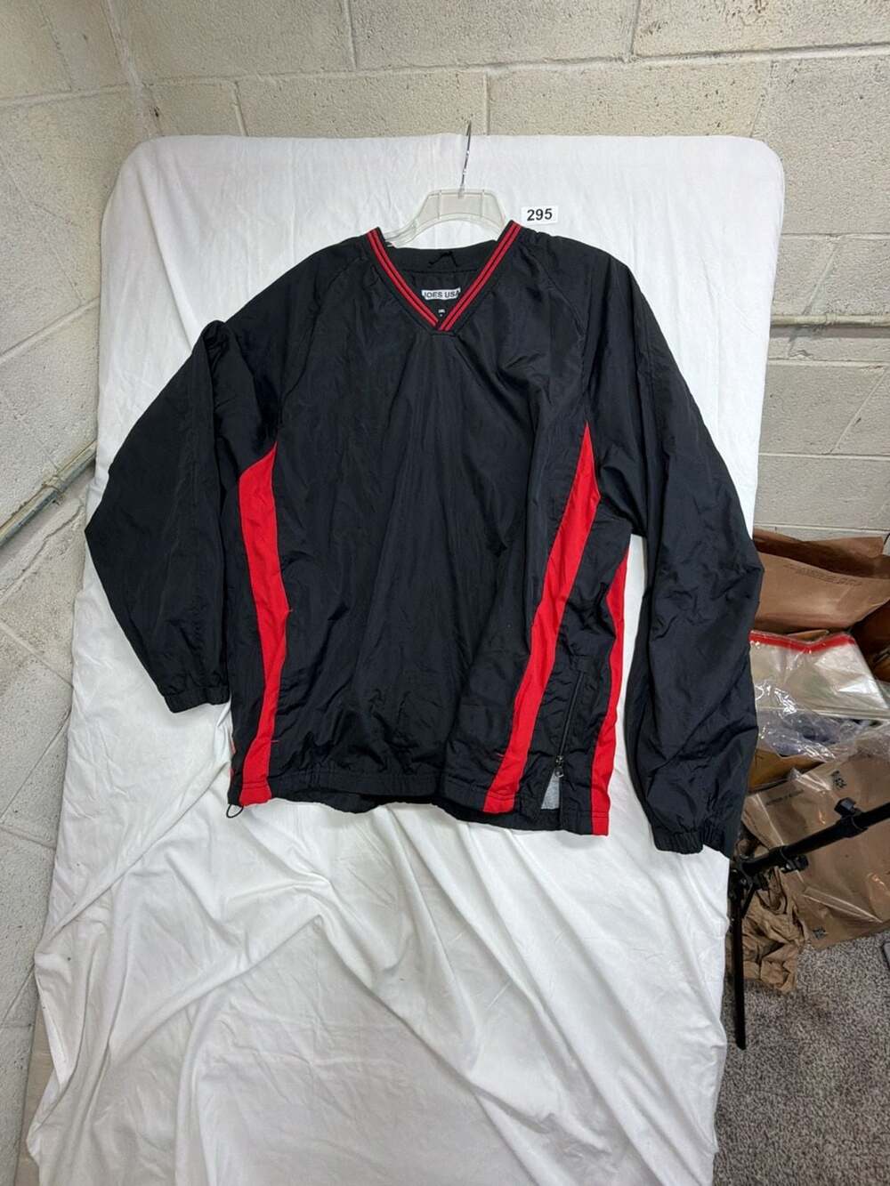 Joes USA Black and Red Pullover V-Neck Windbreaker Jacket Size 3XL